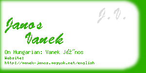 janos vanek business card